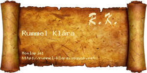 Rummel Klára névjegykártya